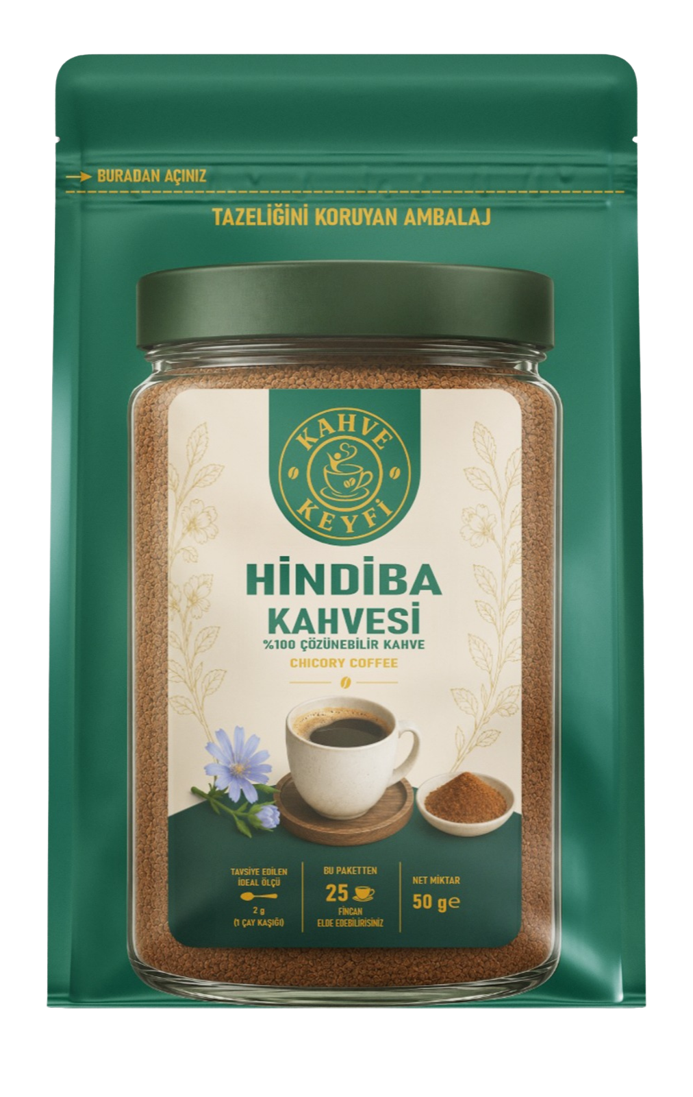 Kahve Keyfi %100 Çözünebilir Hindiba Kahvesi 50 g (Chicory Coffee)